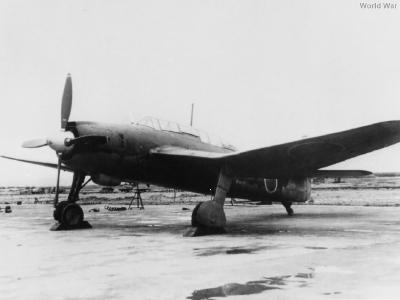Aichi B7A on the ground