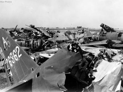 Wrecks of Ki-46 and Ki-43 on Okinawa April 1945