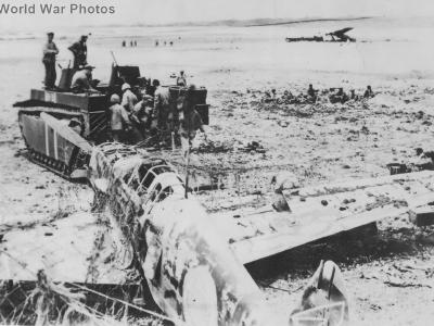 Ki-61 and LVT in Okinawa, 1945