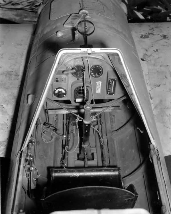 Cockpit of Yokosuka MXY7 Ohka baka rocket bomb Atsugi 1945