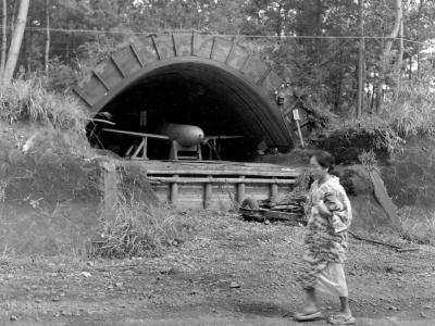 Ohka bomb in hardened bunker Japan September 1945