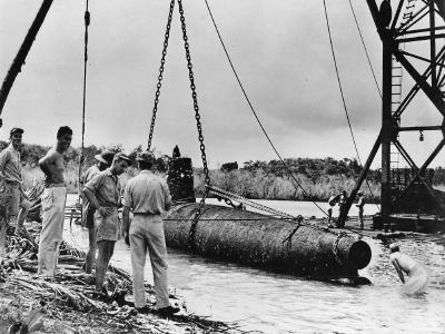 Salvaged Japanese Type A midget submarine – Guadalcanal