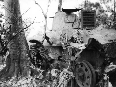 Ha Go tank detracked wreck july 1944 Saipan