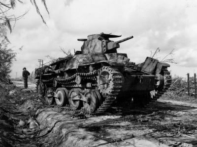 Japanese 9th Tank Regiment Type 95 Ha-Go destroyed on Tinian Island 1944