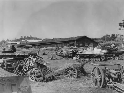 Japanese Type 95 Ha-Go Tanks Wrecks and Artillery in Japan 1945