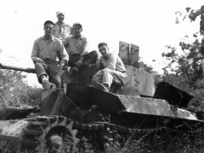 Soldiers With Captured Japanese Type 97 Shinhoto Chi-Ha Tank