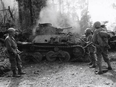 Type 95 Ha Go light tank knocked out by 32nd Infantry Division Leyte 1944