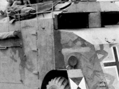 Rommel pictured seated atop an AEC ACV