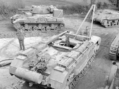 Churchill ARV and Ram tank at Aborfield, 23 April 1943