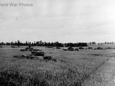 Churchill Mk IV and VI tanks near Caen 1944