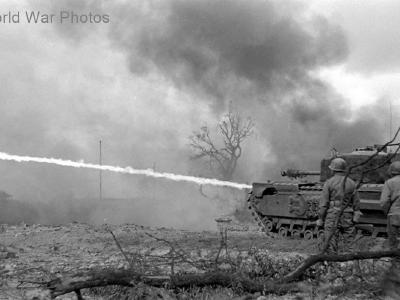 Churchill Mk VII Crocodile in action 1944