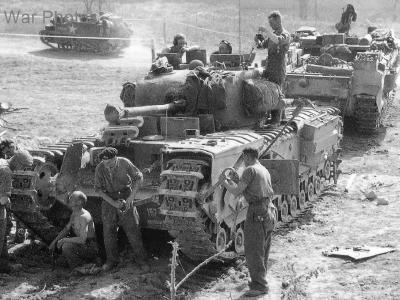 Churchill tank maintenance ,Normandy August 1944
