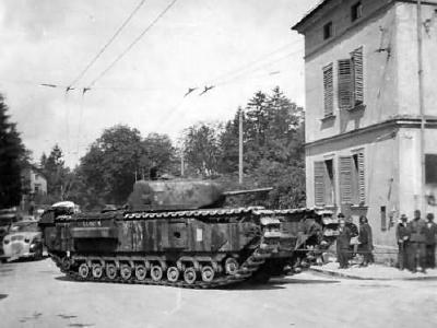Churchill Mk II tank after Dieppe