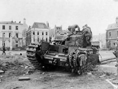 Destroyed Churchill BERT tank in Dieppe 1942