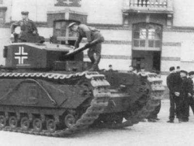 German Churchill Mk III tank of the Panzer-Kompanie 81