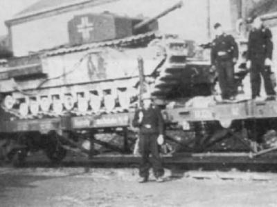 German Churchill tank rail transport