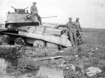 A13 Mk II tank destroyed