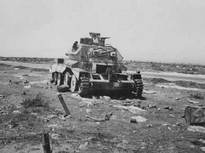 Destroyed A13 Mk II Tank North Africa