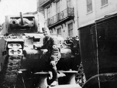 Matilda tank on german trailer