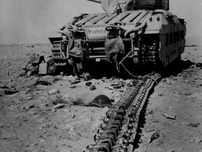 Destroyed Matilda tank T18934 – North Africa