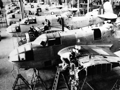 Beauforts at DAP assembly line Melbourne Australia 1942