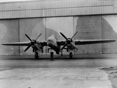 Bristol Buckingham in front of hangar