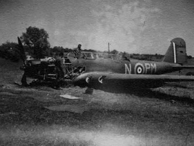 Crashed Fairey Battle 103 squadron