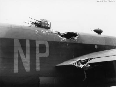 Halifax HR837 NP-F 158 Sqn hit by 1000 lb bomb 3