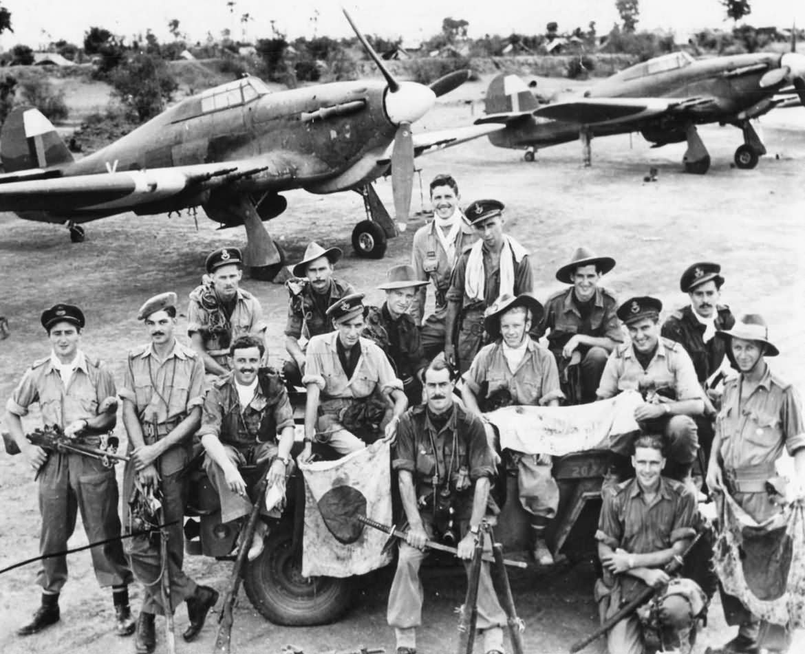 20 Squadron RAF pilots by Hurricane Mk IID