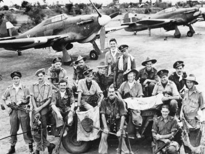 20 Squadron RAF pilots by Hurricane Mk IID