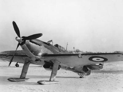 Canadian Hurricane with ski undercarriage 1942