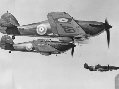 Formation of Hawker Hurricane Fighters