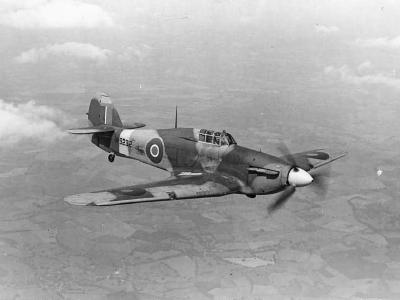 Hurricane Mk I W9232 in flight