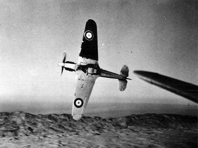 Hurricane Mk I of No 213 Squadron RAF with Black and White underside sover Cyprus 1941
