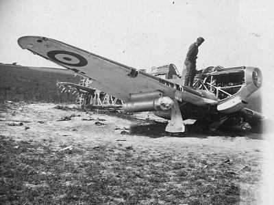 Hurricane wreckage with drop tanks France