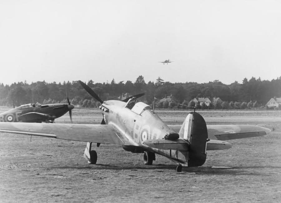Hurricanes of No 17 Squadron on the ground