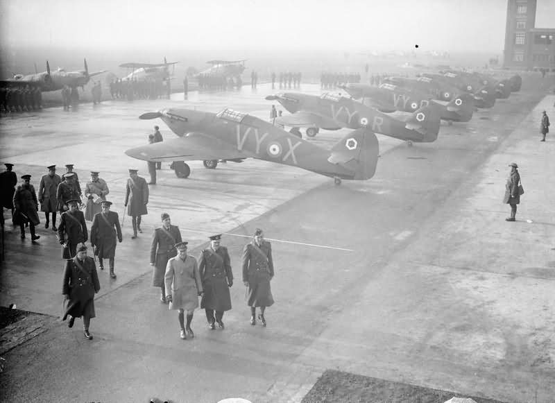 No 85 Squadron in France 1940 during the visit by King George VI