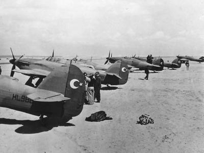 Turkish Hawker Hurricanes at Airfield