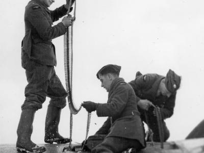 Hurricane re-arming 257 Sqn Winter 1940