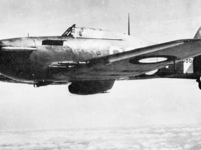 Hurricane Mk IIC in flight