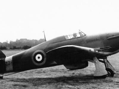 Side-on view of a Hawker Hurricane Mk IIc