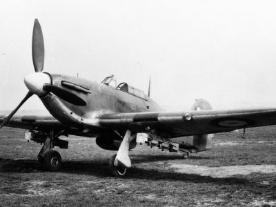 Hurricane Mk IIb fitted with underwing bomb racks