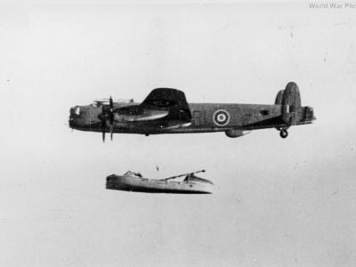 Lancaster dropping lifeboat