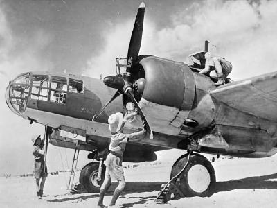 Martin Maryland Mk I of No. 39 Squadron RAF undergoing servicing