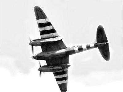 Mosquito FB VI with D-Day stripes