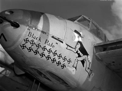 Mosquito Nose art Black Rufe 418 Sqn RCAF