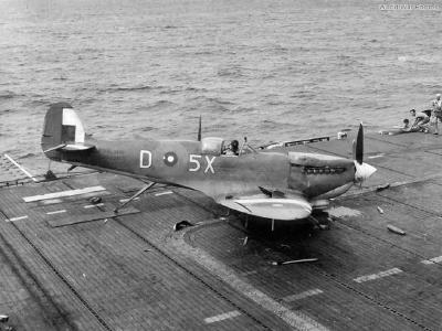 Seafire III of No 807 Squadron HMS Hunter