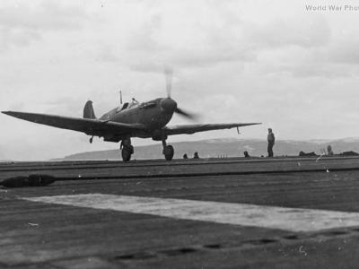 Seafire II on aircraft carrier