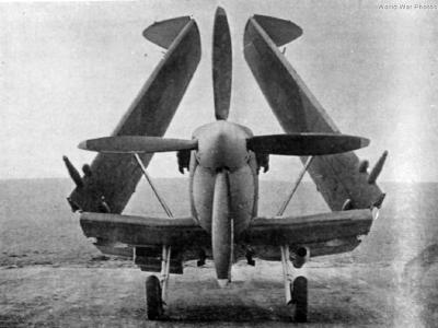 Seafire with folded wings