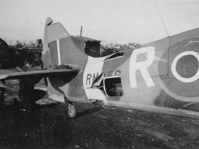 Battle Damage to an RAF Supermarine Spitfire